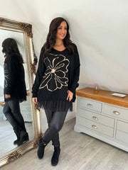 Black Lace Mesh Hem Slip Rhianna