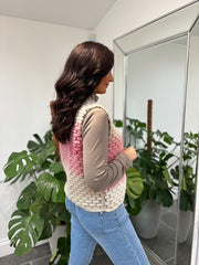 Pink Ombre Knitted Stripe Gilet