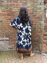 Navy Ombre Floral Dress Stephanie