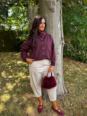 Wine High Neck Jacket Mila