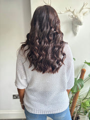White Sequin Sparkle Knit Sabrina