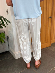 Stone Coastal Print Hareem Trousers