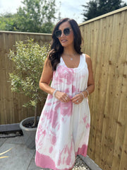 Rose Tie Dye Dress Krystal