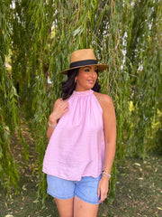 Pink Halter Neck Top Bethany