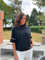 Black Blanket Stitch Knit Rachel