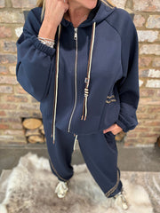 Navy Leopard Stripe Co-Ord Cherish