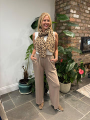 Mocha Seam Front Pull On Comfort Trousers