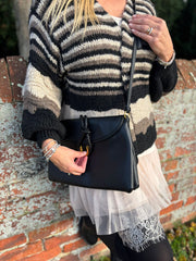 Black Striped Premium Cardi Leah