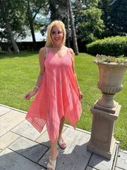 Coral Chevron Lace Dress Haven