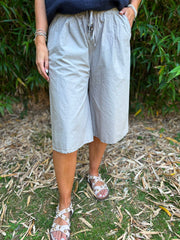 Mocha Wide Leg Bead Tie Culottes