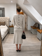 Stone Button Detail Two Piece Skirt Set Jenny