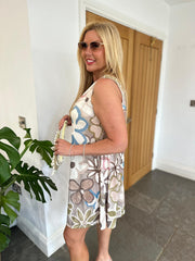 Mocha Artistic Floral Dress Josephine