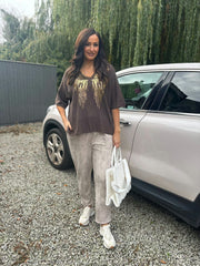 Chocolate Gold Angel Wings Knit Florence