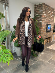 Chocolate Leopard Lined Blazer Ashley