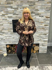 Chocolate Flower Blouse Gloria