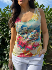 Multicolour Santorini Shimmer Vest Elaina