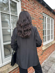 Black Pinstripe Take You Anywhere Jacket