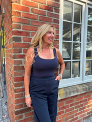 Navy Smooth Double Layered Vest Saylor