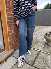 Dark Denim Barrel Leg Jeans