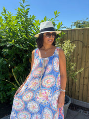 Blue Tropical Tassel Dress Seren