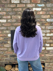 Lilac Crochet Detail Sweatshirt Fiona