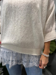 Winter White Two Piece V Neck Knit Eileen