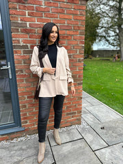 Stone Pinstripe Take You Anywhere Jacket