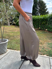Mocha Shimmer Cuffed Trousers Aubrey