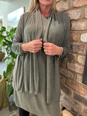 Khaki Soft Drape Cardi Flora