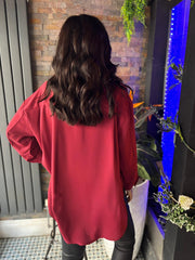 Wine Long Sleeve Blouse Melissa