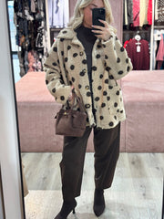 Stone Polka Dot Fleece Jacket Kiera