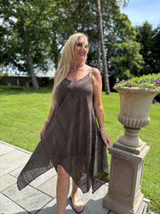 Chocolate Chevron Lace Dress Haven