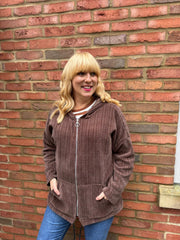 Chocolate Chenille Zip Hoodie Carrie