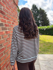 Blue Striped Sweat Top Mollie