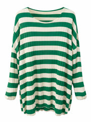 Green Ribbed Stripe Top Leanne