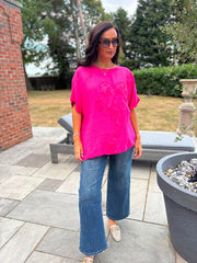 Pink Embroidered Floral Top Frankie