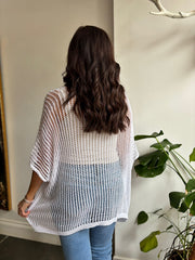 White Open Weave Knit Peyton
