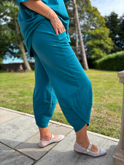 Teal Barrel Leg Joggers Clarice