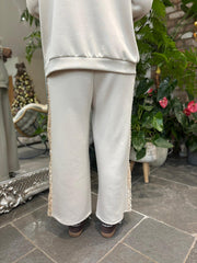Stone Sequin Velour Trim Joggers Trixie