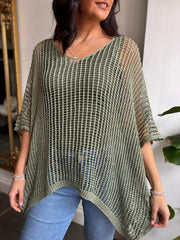 Khaki Open Weave Knit Peyton