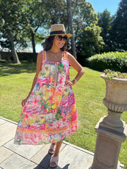 Pink Tropical Tassel Dress Seren