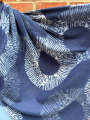 Navy Abstract Circle Print Scarf