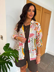White Multi Pattern Blouse Rachel