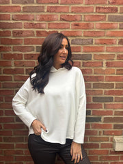 Winter White Hooded Sweat Top Ada