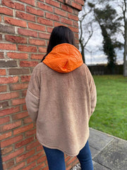 Camel Hooded Zip Fleece Alex