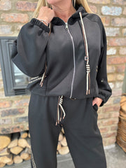 Black Leopard Stripe Co-Ord Cherish