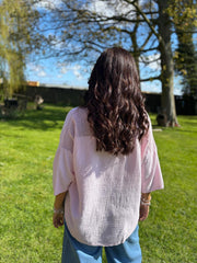 Pink Boho Daisy Bubble Cotton Top Skye