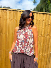 Stone Paisley Halter Neck Top Jessie