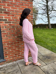 Pink Textured Co-Ord Set Bronte