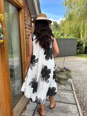 Black Floral Print Dress Yvonne